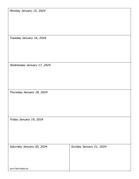 01/15/2024 Weekly Calendar-portrait Calendar