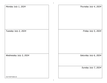 07/01/2024 Weekly Calendar-landscape Calendar