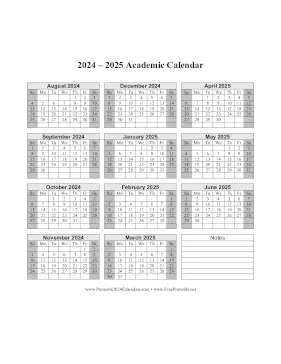 2024-2025 Academic Calendar Calendar