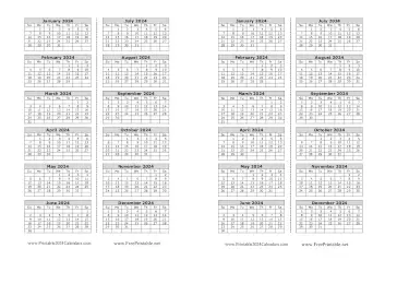 2024 Calendar Bookmark Calendar
