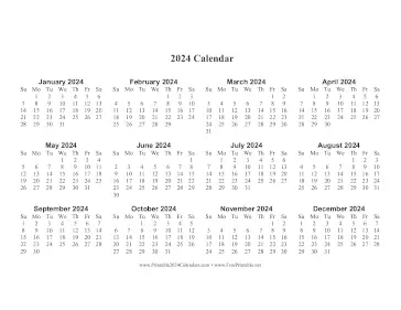 2024 Calendar One Page Large Horizontal Calendar