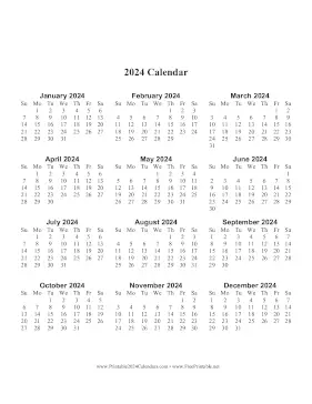 2024 Calendar One Page Large Vertical Calendar