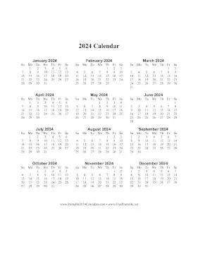 2024 Calendar One Page Vertical Calendar