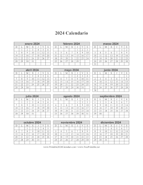 2024 Calendario en Una Pagina Vertical Calendar