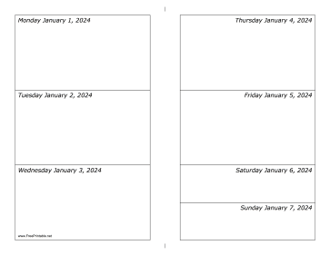 01/01/2024 Weekly Calendar-landscape Calendar