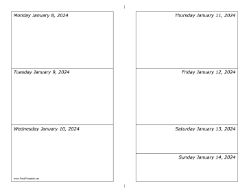 01/08/2024 Weekly Calendar-landscape Calendar