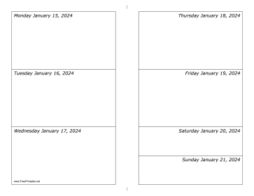 01/15/2024 Weekly Calendar-landscape Calendar