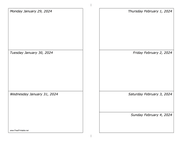 01/29/2024 Weekly Calendar-landscape Calendar