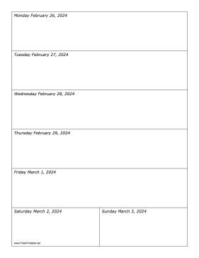 02/26/2024 Weekly Calendar-portrait Calendar