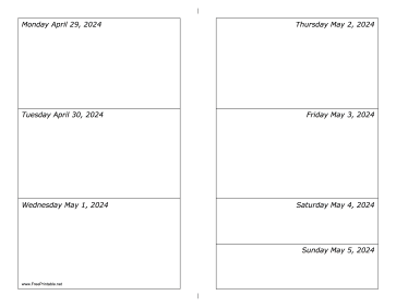 04/29/2024 Weekly Calendar-landscape Calendar