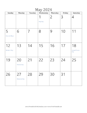 May 2024 Calendar (vertical) Calendar