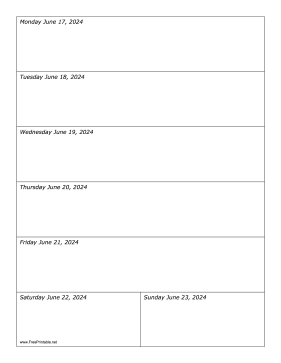 06/17/2024 Weekly Calendar-portrait Calendar