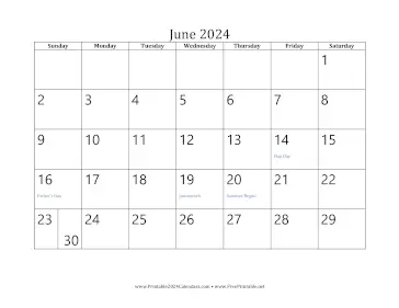 June 2024 Calendar Calendar