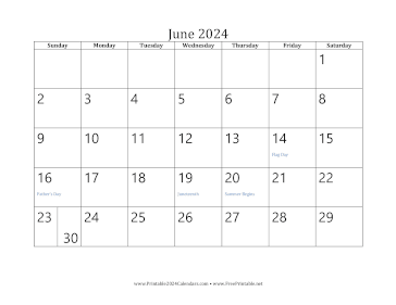 June 2024 Calendar Calendar