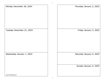 12/30/2024 Weekly Calendar-landscape Calendar