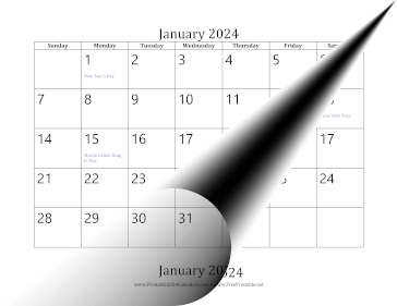 2024 Bottom Month Calendar