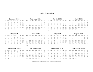 2024 Calendar One Page Large Horizontal Calendar