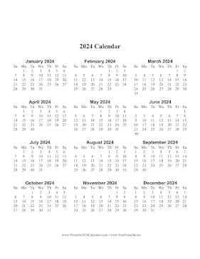 2024 Calendar One Page Large Vertical Calendar