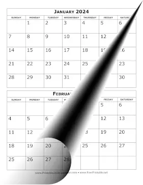 2024 Calendar Two Months Per Page Calendar