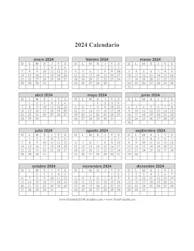 2024 Calendario en Una Pagina Vertical Calendar