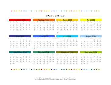 2024 Colorful Calendar Calendar