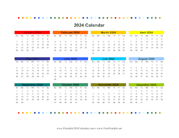 2024 Colorful Calendar Calendar