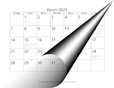 2024 en Espanol Calendar