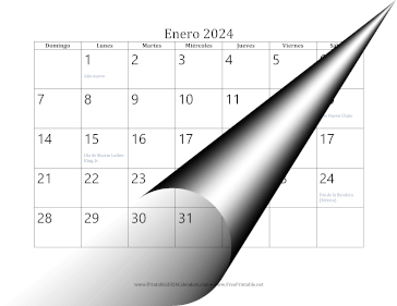 2024 en Espanol Calendar