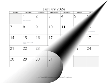 2024 Grayed Out Calendar