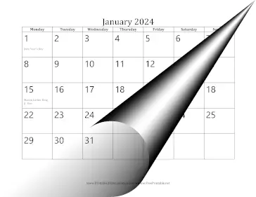 2024 Calendar with Monday Start Calendar