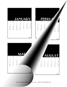 2024 Vertical Scrapbook Calendar Cards Calendar