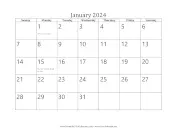 January 2024 Calendar calendar