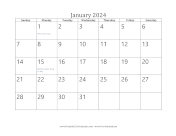 January 2024 Calendar calendar