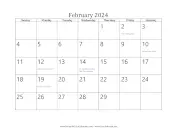 February 2024 Calendar calendar