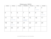 February 2024 Calendar