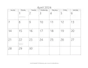 April 2024 Calendar calendar