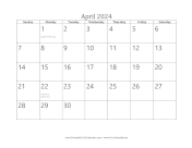 April 2024 Calendar