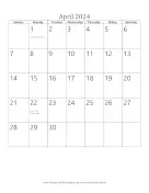 April 2024 Calendar (vertical) calendar