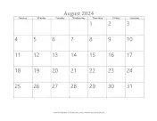 August 2024 Calendar calendar
