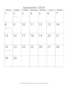 September 2024 Calendar (vertical) calendar