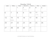 October 2024 Calendar calendar