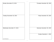 11/25/2024 Weekly Calendar-landscape calendar