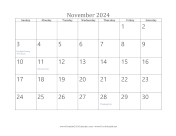 November 2024 Calendar