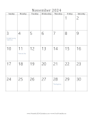 November 2024 Calendar (vertical) calendar