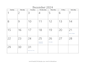 December 2024 Calendar