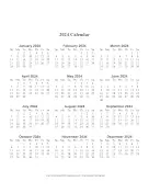 2024 Calendar one page with Large Print (vertical)