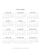 2024 Calendar One Page Large Vertical calendar