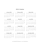 2024 Calendar One Page Vertical calendar