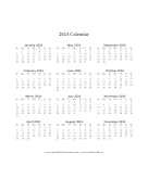 2024 Calendar (vertical descending)