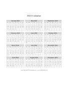 2024 Calendar One Page Vertical Grid Descending calendar